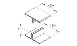 vinylit H-Profil 2-teilig Hellgrau 6m