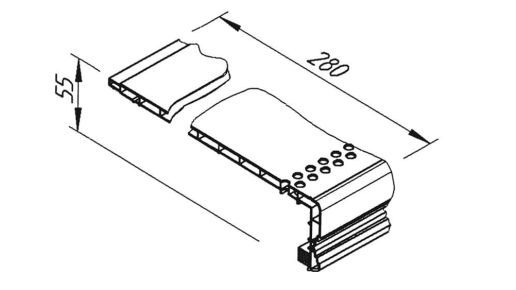 vinyCom Sturzlaibungsprofil 280×55mm weiß 6m