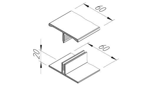 vinylit H-Profil 2-teilig Hellgrau 6m